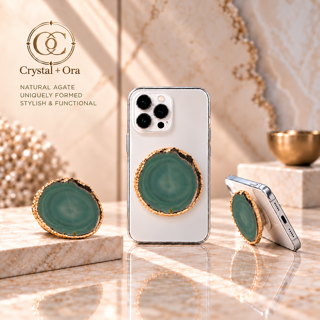 Coastal Green Agate Mineral Phone Grip