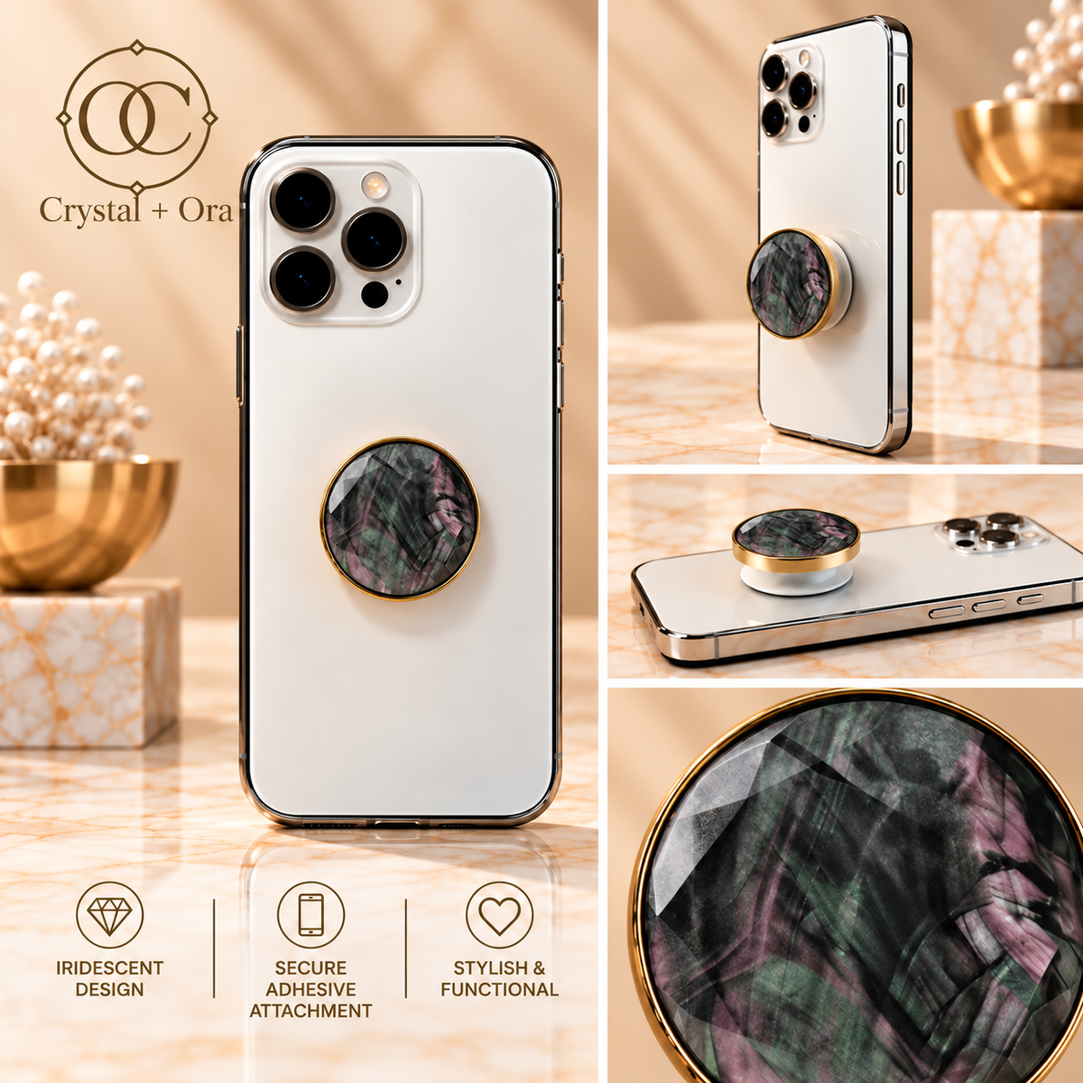 Midnight Aurora Petite grip in a square collage showing rear, angled, side and close-up views