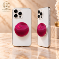 Pink Agate Halo MagSafe Phone Grip — two aligned phone views